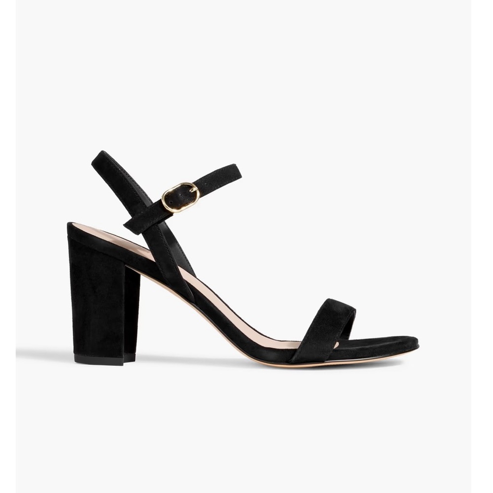 Stuart Weitzman Black Suede Block Heels
